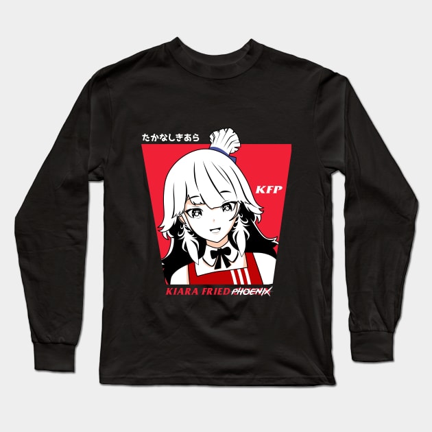 Hololive English Takanashi Kiara - Kiara Fried Phoenix Long Sleeve T-Shirt by Waifuku Merch